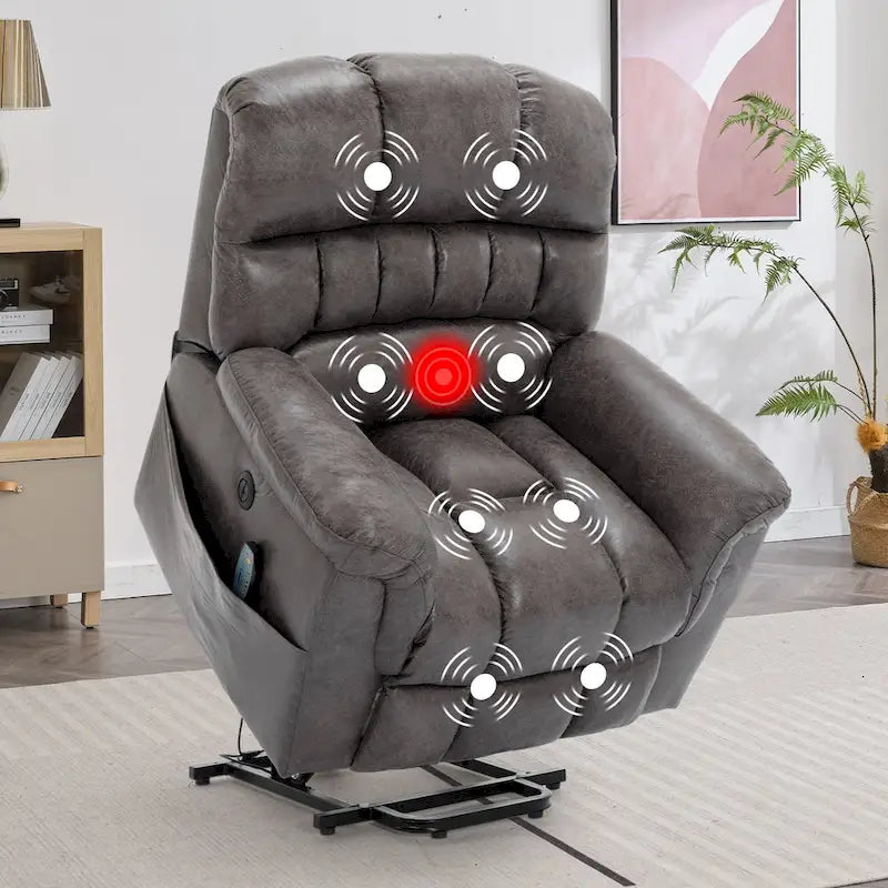 Poltrona Reclinabile Elettrica Extra Large da 107 cm con Massaggio e Riscaldamento