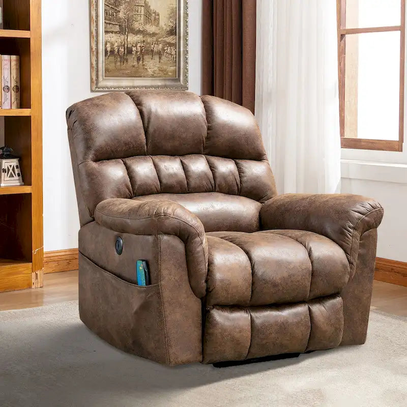 Poltrona Reclinabile Elettrica Extra Large da 107 cm con Massaggio e Riscaldamento