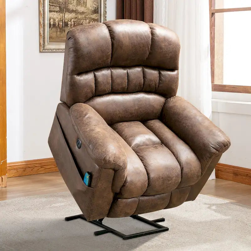 Poltrona Reclinabile Elettrica Extra Large da 107 cm con Massaggio e Riscaldamento