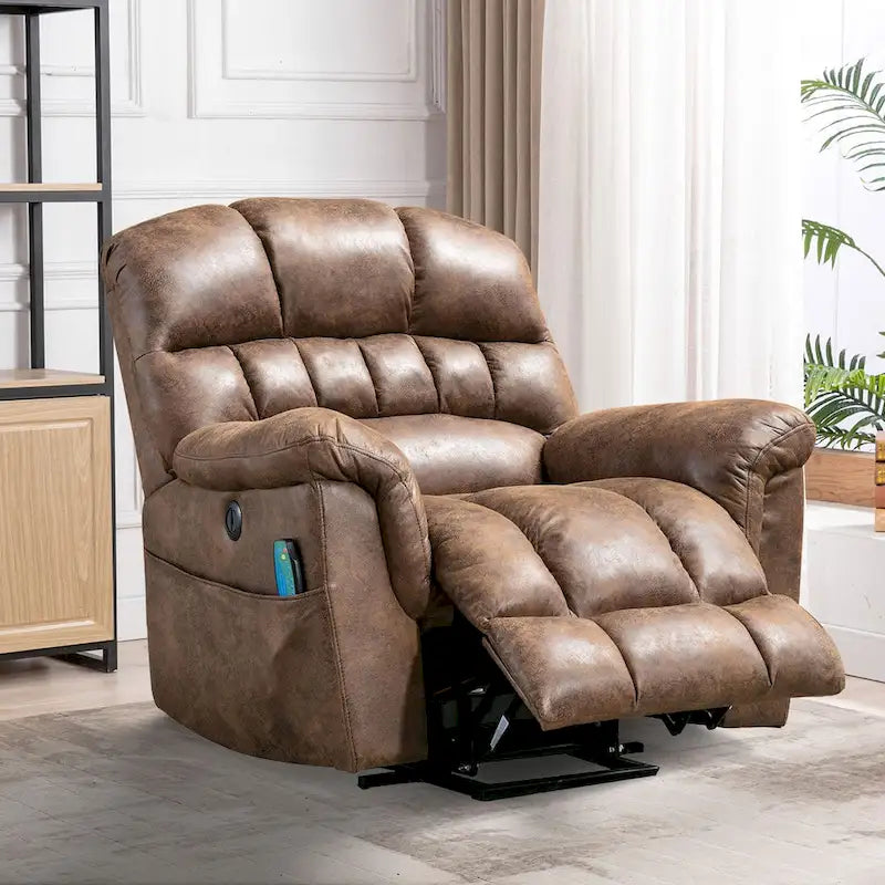 Poltrona Reclinabile Elettrica Extra Large da 107 cm con Massaggio e Riscaldamento