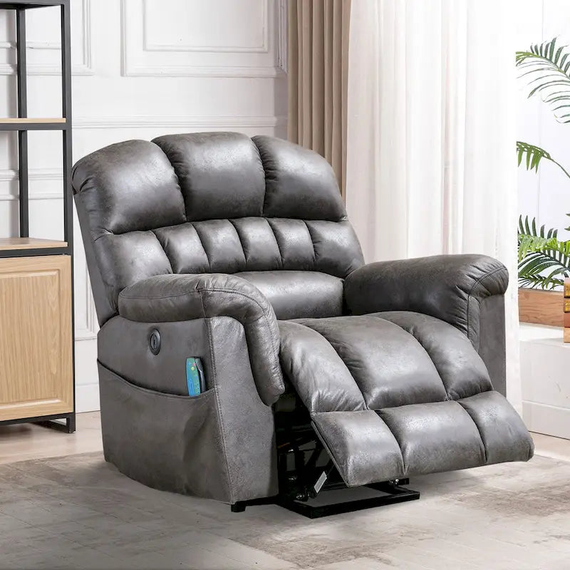 Poltrona Reclinabile Elettrica Extra Large da 107 cm con Massaggio e Riscaldamento