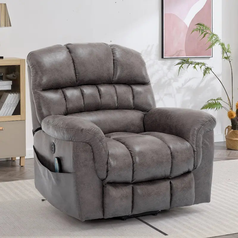 Poltrona Reclinabile Elettrica Extra Large da 107 cm con Massaggio e Riscaldamento