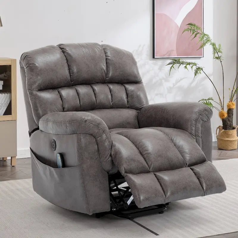 Poltrona Reclinabile Elettrica Extra Large da 107 cm con Massaggio e Riscaldamento