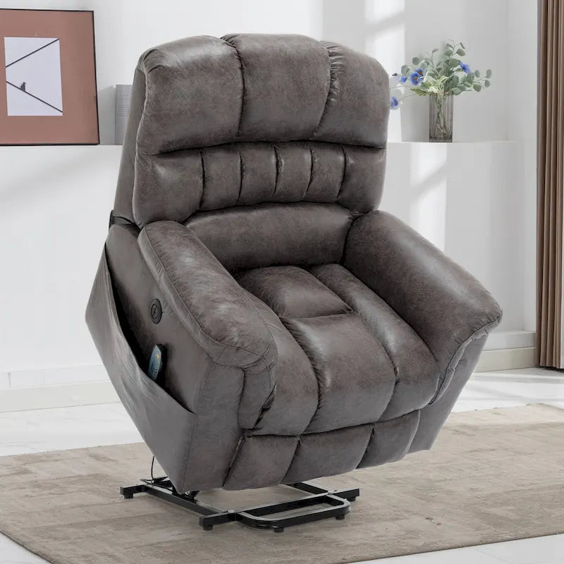 Poltrona Reclinabile Elettrica Extra Large da 107 cm con Massaggio e Riscaldamento