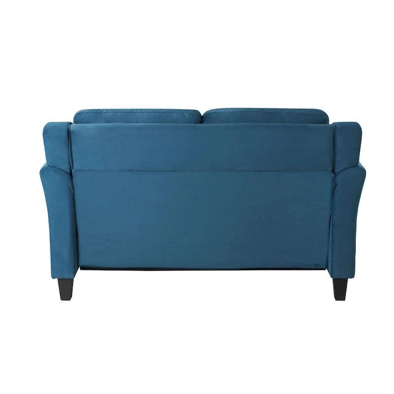 Divanetto a due posti Harvard in microfibra con braccioli a cuscino
