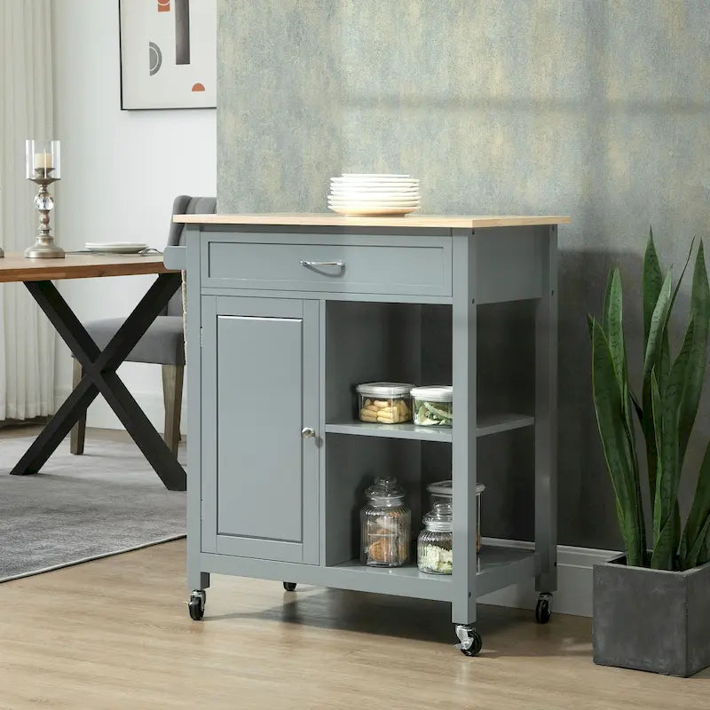 Carrello da Cucina con Ripiani e Ruote