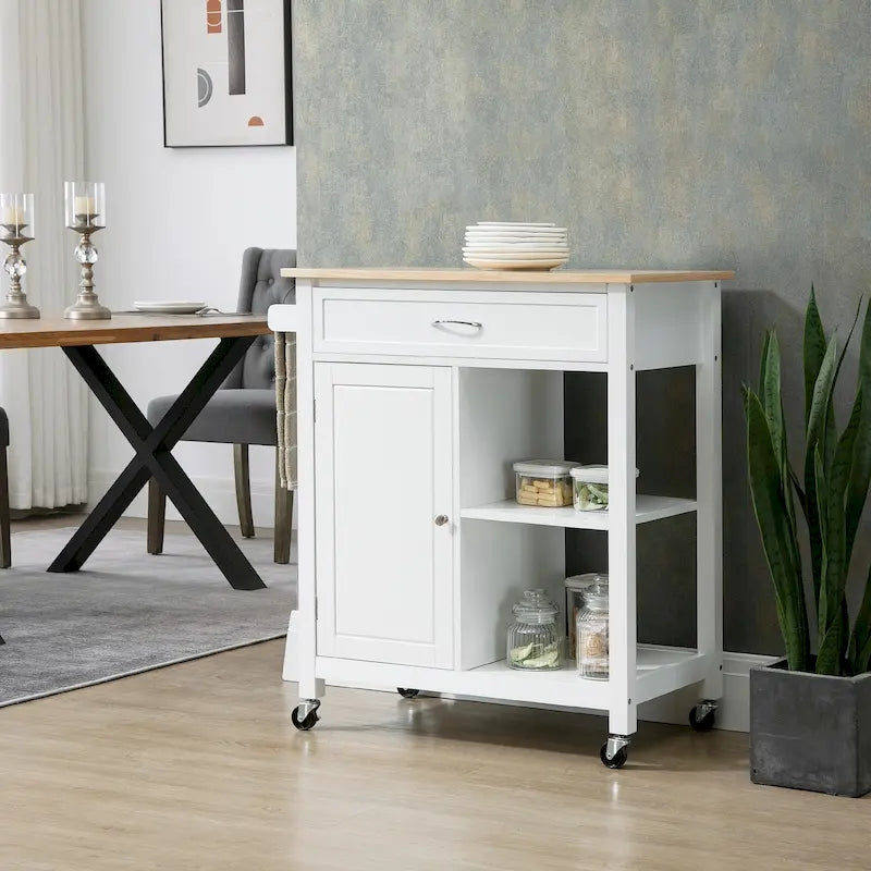 Carrello da Cucina con Ripiani e Ruote