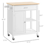 Carrello da Cucina con Ripiani e Ruote