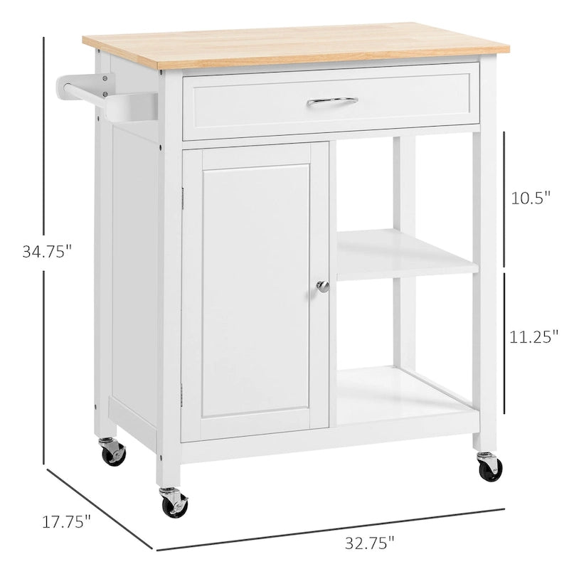 Carrello da Cucina con Ripiani e Ruote