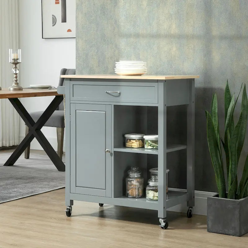 Carrello da Cucina con Ripiani e Ruote