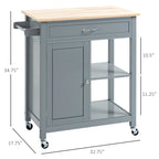 Carrello da Cucina con Ripiani e Ruote