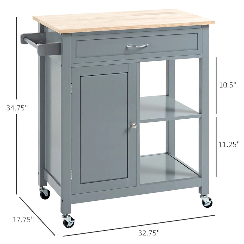 Carrello da Cucina con Ripiani e Ruote