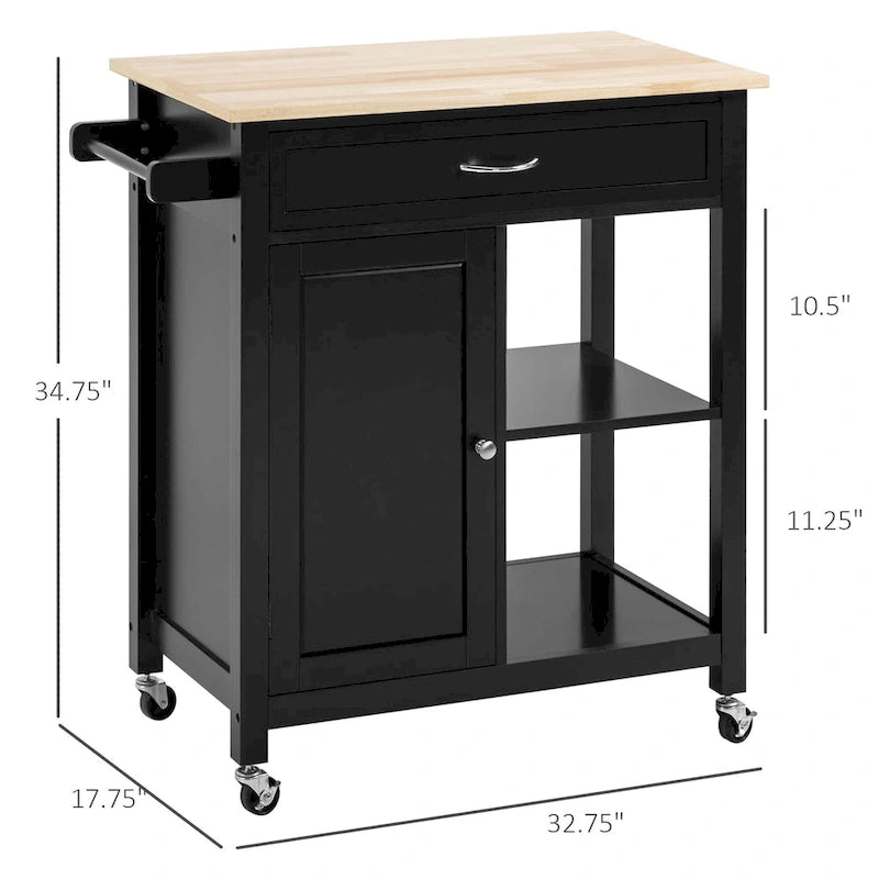 Carrello da Cucina con Ripiani e Ruote