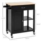 Carrello da Cucina con Ripiani e Ruote