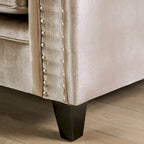 Divano Vynn in ciniglia con gambe in legno
