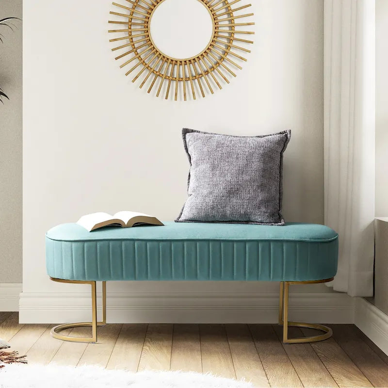 Panca imbottita Justo larga 122 cm con base in metallo