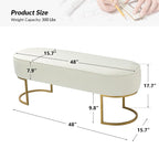 Panca imbottita Justo larga 122 cm con base in metallo