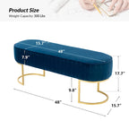 Panca imbottita Justo larga 122 cm con base in metallo