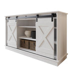 Mobile TV in legno a X con ripiani aperti in stile vintage