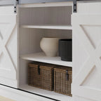 Mobile TV in legno a X con ripiani aperti in stile vintage