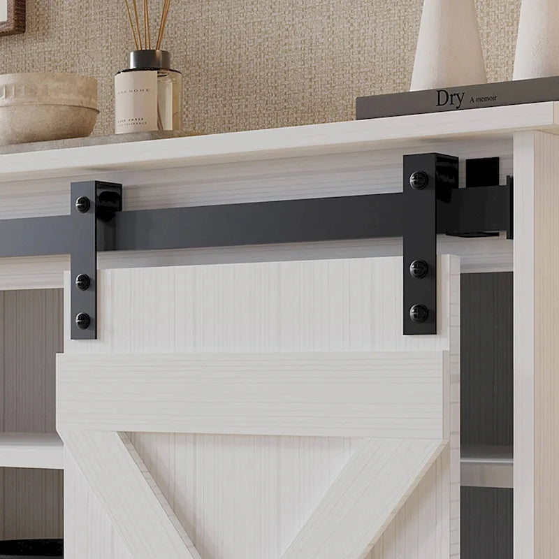 Mobile TV in legno a X con ripiani aperti in stile vintage