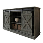 Mobile TV in legno a X con ripiani aperti in stile vintage