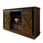 Mobile TV in legno a X con ripiani aperti in stile vintage