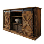 Mobile TV in legno a X con ripiani aperti in stile vintage