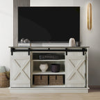 Mobile TV in legno a X con ripiani aperti in stile vintage