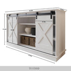 Mobile TV in legno a X con ripiani aperti in stile vintage
