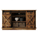 Mobile TV in legno a X con ripiani aperti in stile vintage
