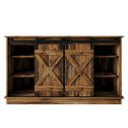 Mobile TV in legno a X con ripiani aperti in stile vintage