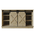 Mobile TV in legno a X con ripiani aperti in stile vintage