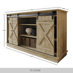 Mobile TV in legno a X con ripiani aperti in stile vintage