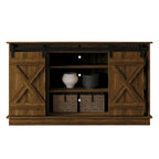 Mobile TV in legno a X con ripiani aperti in stile vintage