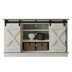 Mobile TV in legno a X con ripiani aperti in stile vintage