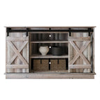 Mobile TV in legno a X con ripiani aperti in stile vintage