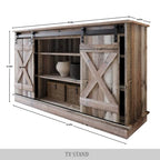 Mobile TV in legno a X con ripiani aperti in stile vintage