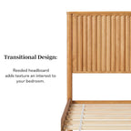 Letto King size in legno massello in stile Transizionale con testiera a pannelli