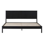 Letto King size in legno massello in stile Transizionale con testiera a pannelli