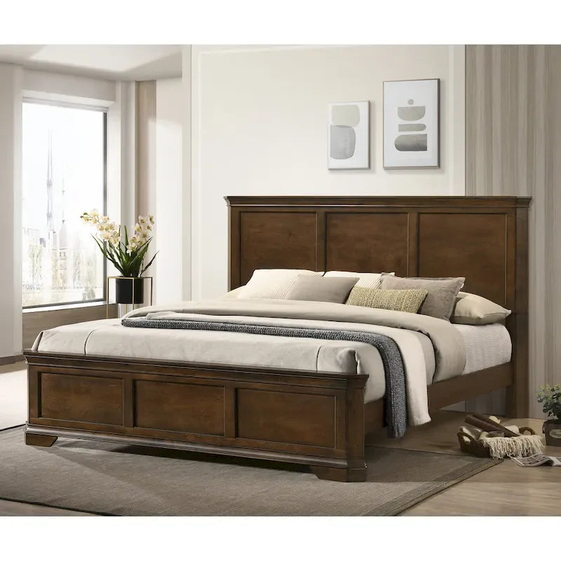 Letto tradizionale in legno Maderne con testiera e pediera