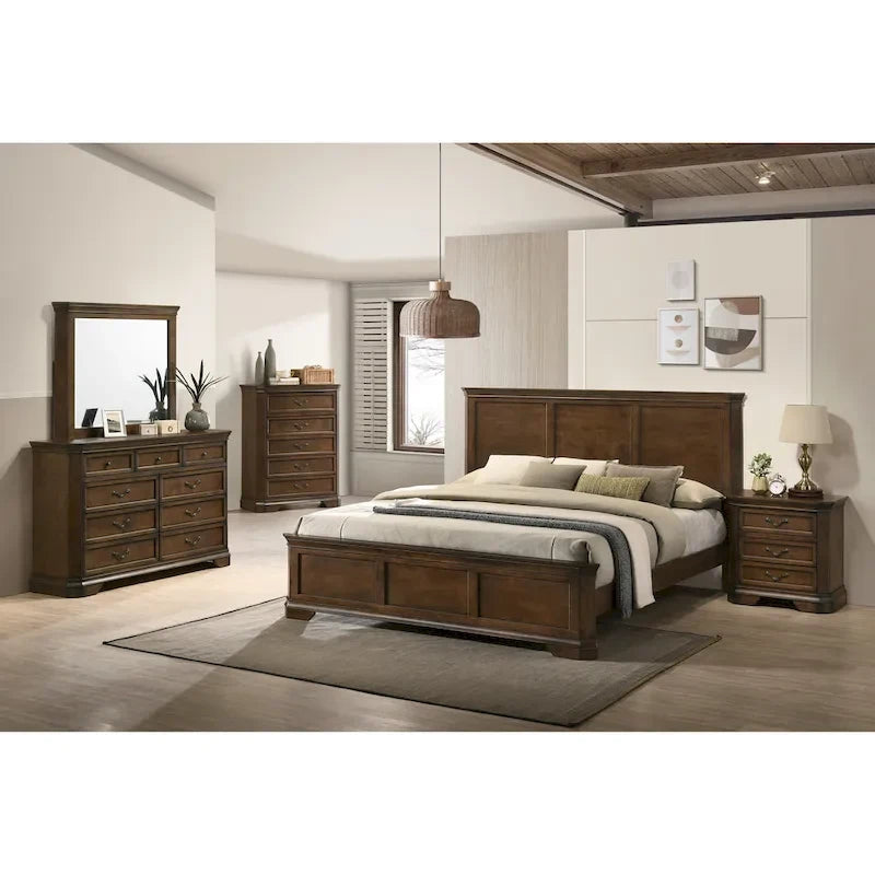 Letto tradizionale in legno Maderne con testiera e pediera