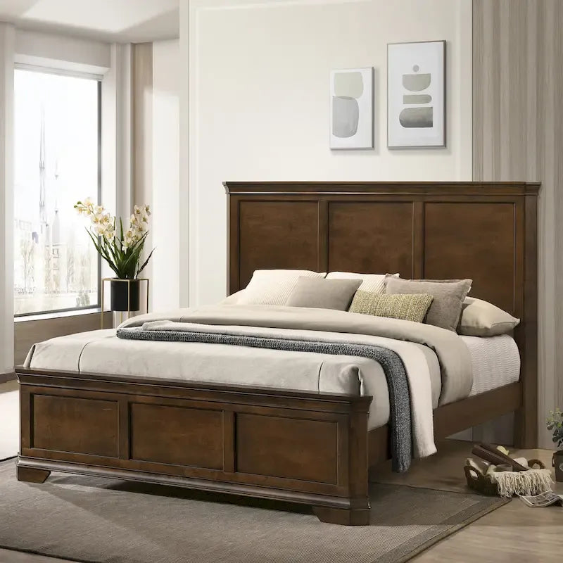 Letto tradizionale in legno Maderne con testiera e pediera