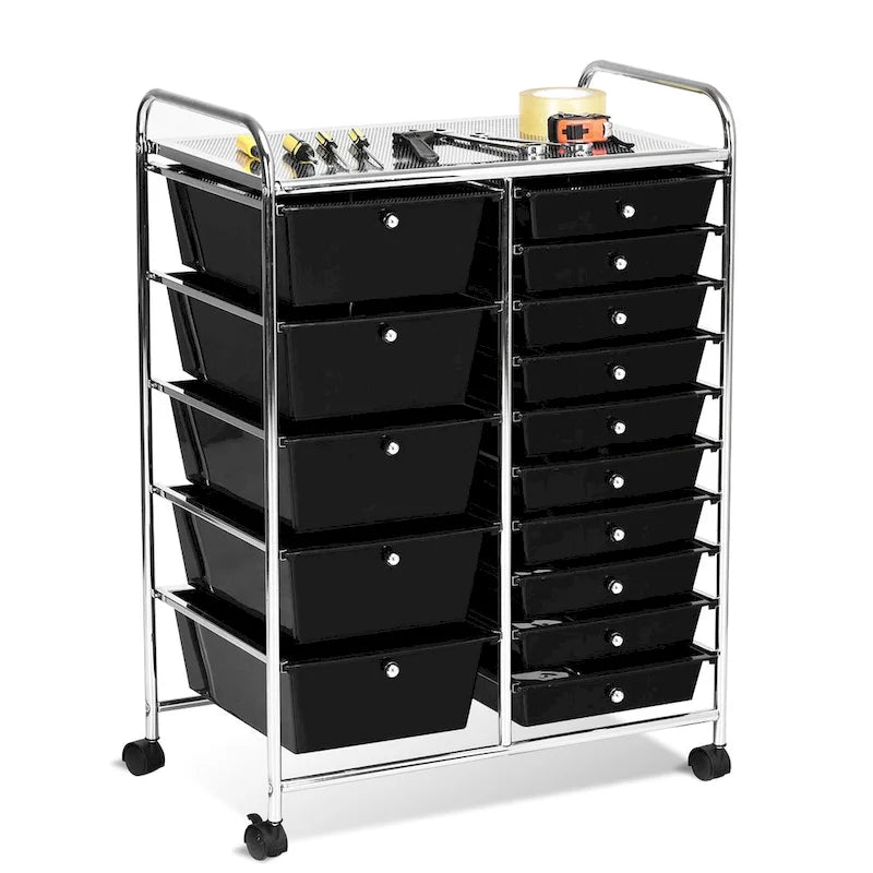 Carrello portautensili mobile a 15 cassetti con ruote