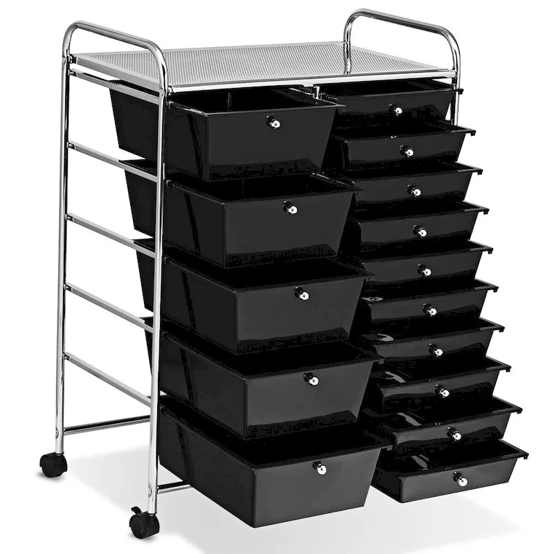 Carrello portautensili mobile a 15 cassetti con ruote