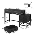 Scrivania per computer con 5 cassetti, Scrivania da studio con schedario reversibile per ufficio domestico