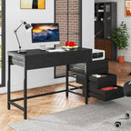 Scrivania per computer con 5 cassetti, Scrivania da studio con schedario reversibile per ufficio domestico
