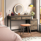 Scrivania per computer con 5 cassetti, Scrivania da studio con schedario reversibile per ufficio domestico