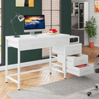 Scrivania per computer con 5 cassetti, Scrivania da studio con schedario reversibile per ufficio domestico