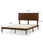 Letto a piattaforma Deluxe in legno di metà secolo con testiera